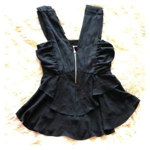 Express Wide Straps metal silver black top